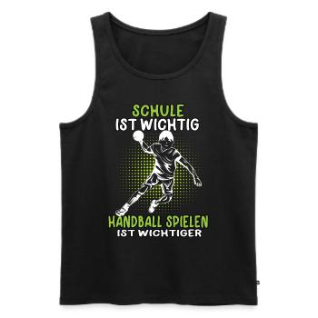 Handball spielen ist wichtiger Handballer - Männer Premium Bio Tank Top - Schwarz - Vorne - Michal (187cm)