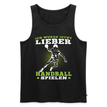 würde lieber Handball spielen Handballer - Männer Premium Bio Tank Top - Schwarz - Vorne - Michal (187cm)