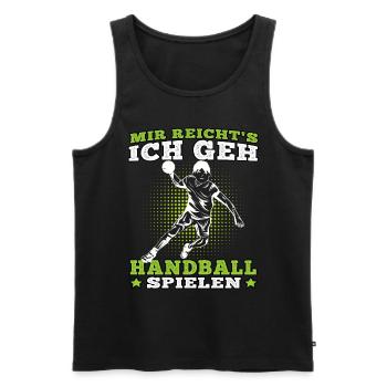 Ich geh Handball spielen Handballer Handballerin - Männer Premium Bio Tank Top - Schwarz - Vorne - Michal (187cm)