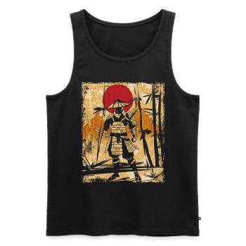 Samouraï Art Japonais Vintage Fighter Rétro - Débardeur bio Premium Homme - noir - Devant - Michal (187cm)