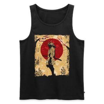 Samouraï Art Japonais Vintage Fighter Rétro - Débardeur bio Premium Homme - noir - Devant - Michal (187cm)