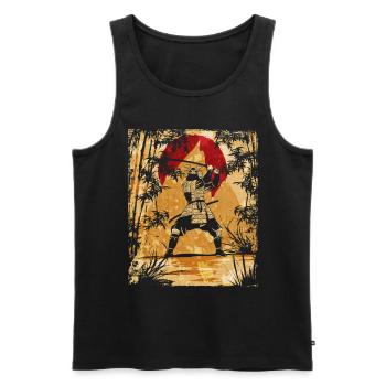 Samouraï Art Japonais Vintage Fighter Rétro - Débardeur bio Premium Homme - noir - Devant - Michal (187cm)