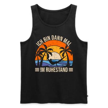 Rentner Rente Rentnerin Ruhestand Rententritt - Männer Premium Bio Tank Top - Schwarz - Vorne - Michal (187cm)