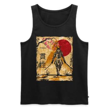 Samouraï Art Japonais Vintage Fighter Rétro - Débardeur bio Premium Homme - noir - Devant - Michal (187cm)