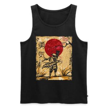 Samouraï Art Japonais Vintage Fighter Rétro - Débardeur bio Premium Homme - noir - Devant - Michal (187cm)
