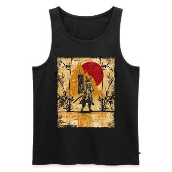 Samouraï Art Japonais Vintage Fighter Rétro - Débardeur bio Premium Homme - noir - Devant - Michal (187cm)
