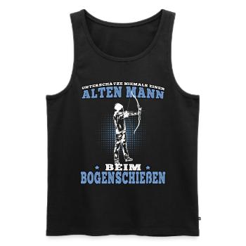 Alte Mann Bogenschießen Bogenschütze Bogenschützen - Männer Premium Bio Tank Top - Schwarz - Vorne - Michal (187cm)
