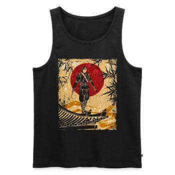 Ninja Art Japonais Vintage Fighter Rétro - Débardeur bio Premium Homme - noir - Devant - Michal (187cm)