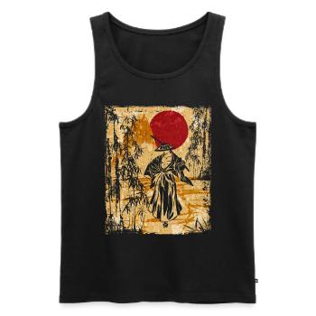 Samouraï Art Japonais Vintage Fighter Rétro - Débardeur bio Premium Homme - noir - Devant - Michal (187cm)