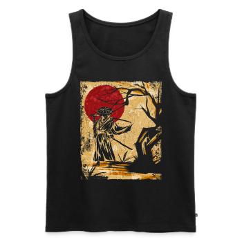 Samouraï Art Japonais Vintage Fighter Rétro - Débardeur bio Premium Homme - noir - Devant - AI Model Male 178 light (178cm)