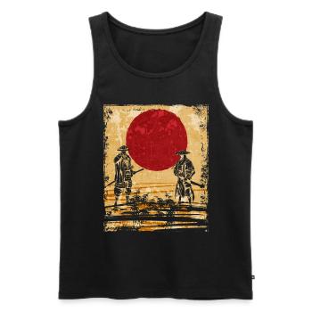 Samouraï Art Japonais Vintage Fighter Rétro - Débardeur bio Premium Homme - noir - Devant - Michal (187cm)