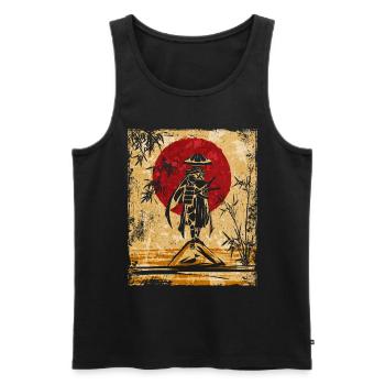 Samurai Japanese Art Vintage Fighter Retro - Men's Premium Organic Tank Top - black - Front - Michal (187cm)