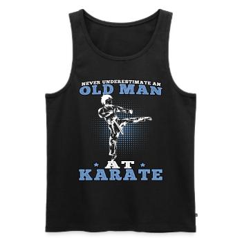 Vieil homme au karatéka karatéka arts martiaux asiatiques - Débardeur bio Premium Homme - noir - Devant - Michal (187cm)