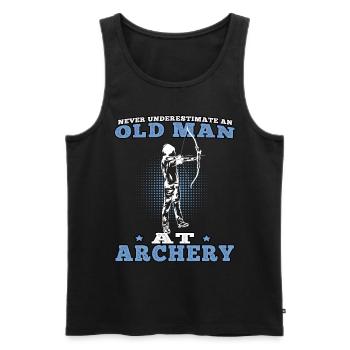 Old Man Archery Bogen Bogenschütze Bogenschützen - Männer Premium Bio Tank Top - Schwarz - Vorne - Michal (187cm)