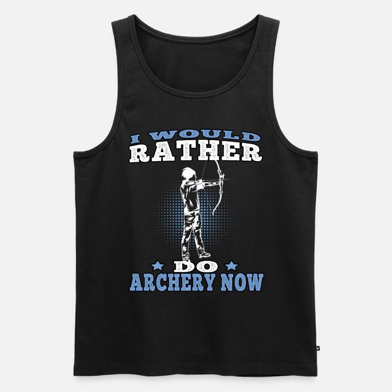Rather do Archery Bogenschießen Bogenschütze - Männer Premium Bio Tank Top - Schwarz