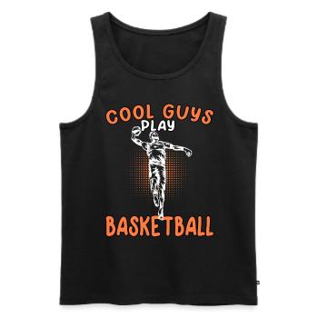 Coole Jungs spielen Basketball Basketballer - Männer Premium Bio Tank Top - Schwarz - Vorne - Michal (187cm)