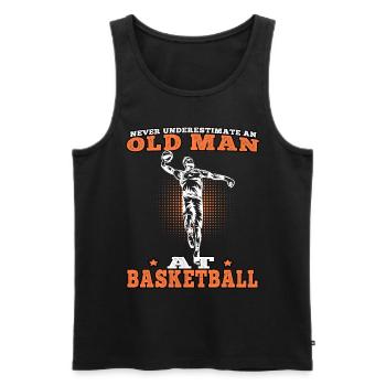 Old Man Basketball Basketteur - Débardeur bio Premium Homme - noir - Devant - Michal (187cm)
