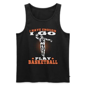 Je joue Basketball Basketball Basketball Player - Débardeur bio Premium Homme - noir - Devant - Michal (187cm)