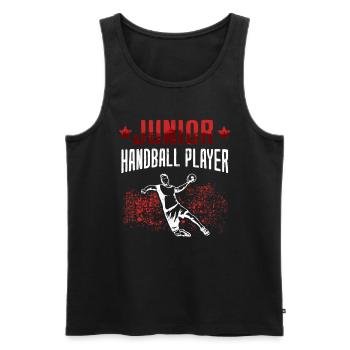préfère jouer au handball Joueur de handball - Débardeur bio Premium Homme - noir - Devant - Michal (187cm)
