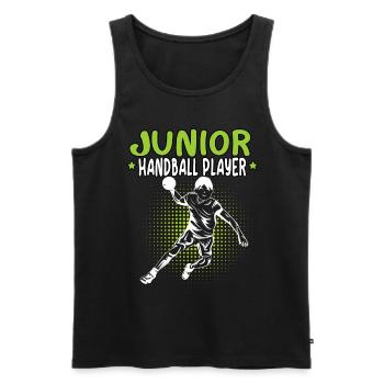 préfère jouer au handball Joueur de handball - Débardeur bio Premium Homme - noir - Devant - Michal (187cm)