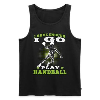 Je vais jouer Handball Handball Player Handball Player - Débardeur bio Premium Homme - noir - Devant - Michal (187cm)