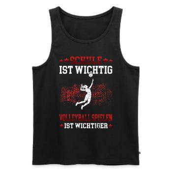 Volleyball spielen ist wichtiger Volleyballerin - Männer Premium Bio Tank Top - Schwarz - Vorne - Michal (187cm)