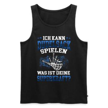 Ich kann Dudelsack spielen schottische Sackpfeife - Männer Premium Bio Tank Top - Schwarz - Vorne - AI Model Male 178 light (178cm)