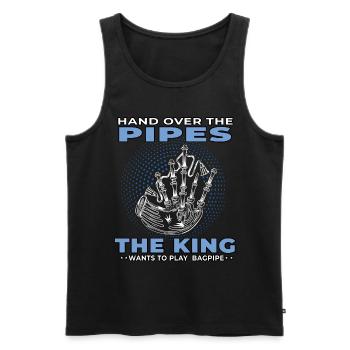 King veut dudel cornemuse écossaise - Débardeur bio Premium Homme - noir - Devant - Michal (187cm)