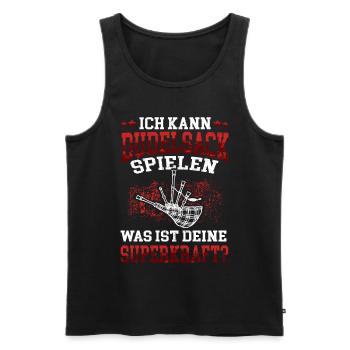 Ich kann Dudelsack spielen schottische Sackpfeife - Männer Premium Bio Tank Top - Schwarz - Vorne - AI Model Male 178 light (178cm)