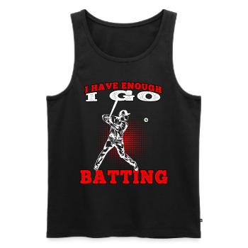 I go batting Baseball Baseballer Baseballspieler - Männer Premium Bio Tank Top - Schwarz - Vorne - Michal (187cm)
