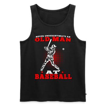 Old man at baseball baseball player baseball player - Men's Premium Organic Tank Top - black - Front - Michal (187cm)