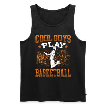 Coole Jungs spielen Basketball Basketballer - Männer Premium Bio Tank Top - Schwarz - Vorne - Michal (187cm)