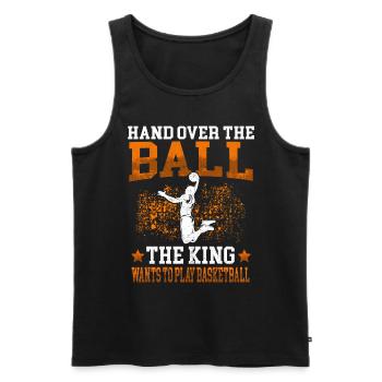 King plays Basketball Basketballer - Männer Premium Bio Tank Top - Schwarz - Vorne - Michal (187cm)
