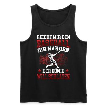 Baseball König schlagen Baseballer Baseballspieler - Männer Premium Bio Tank Top - Schwarz - Vorne - AI Model Male 178 light (178cm)