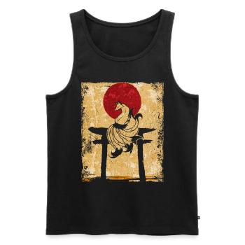 Neunschwänziger Fuchs Japanische Retro Kunst - Männer Premium Bio Tank Top - Schwarz - Vorne - Michal (187cm)