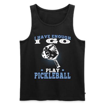 Je vais jouer au pickle ball - Débardeur bio Premium Homme - noir - Devant - Michal (187cm)