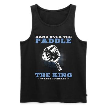 Pickelball König schmettern Pickleball - Männer Premium Bio Tank Top - Schwarz - Vorne - AI Model Male 178 light (178cm)