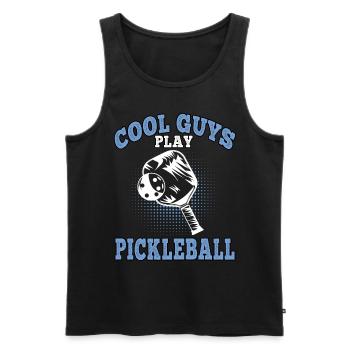 Cool guys play pickleball Pickelball - Men's Premium Organic Tank Top - black - Front - AI Model Male 178 light (178cm)