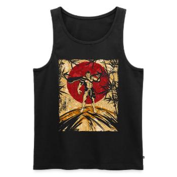 Oni Japanese Art Vintage Fighter Retro - Men's Premium Organic Tank Top - black - Front - Michal (187cm)