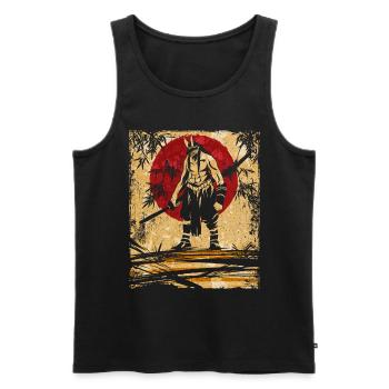 Oni Japanese Art Vintage Fighter Retro - Men's Premium Organic Tank Top - black - Front - Michal (187cm)