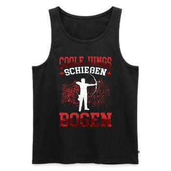 Coole Jungs schießen Bogenschütze Bogenschützen - Männer Premium Bio Tank Top - Schwarz - Vorne - Michal (187cm)