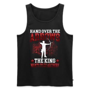 Der König Bogenschießen Bogenschütze Bogenschützen - Männer Premium Bio Tank Top - Schwarz - Vorne - AI Model Male 178 light (178cm)