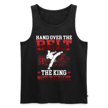 King veut Karaté Karateka arts martiaux asiatiques - Débardeur bio Premium Homme - noir - Devant - Michal (187cm)