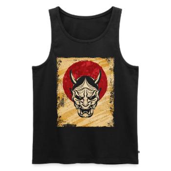 Oni Masque Art Japonais Vintage Fighter Rétro - Débardeur bio Premium Homme - noir - Devant - AI Model Male 178 light (178cm)