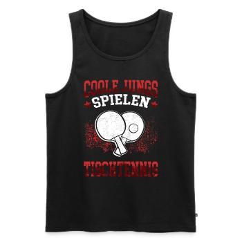 Coole Jungs spielen Tischtennis Tischtennisspieler - Männer Premium Bio Tank Top - Schwarz - Vorne - AI Model Male 178 light (178cm)