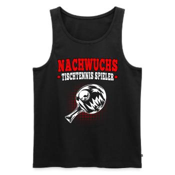 Tischtennis Nachwuchs Tischtennisspieler - Männer Premium Bio Tank Top - Schwarz - Vorne - Michal (187cm)