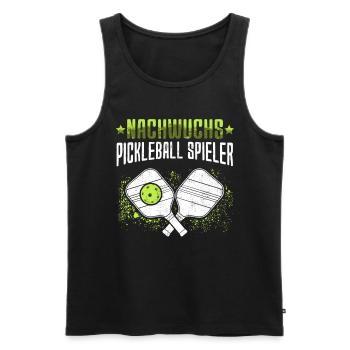 Pickelball Nachwuchs Pickleball Spieler - Männer Premium Bio Tank Top - Schwarz - Vorne - Michal (187cm)