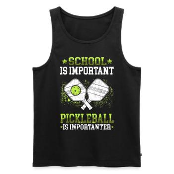 Pickleball is an important pimple ball - Men's Premium Organic Tank Top - black - Front - AI Model Male 178 light (178cm)
