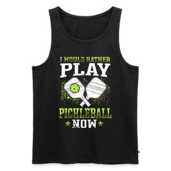 Pickelball would rather play pickleball - Men's Premium Organic Tank Top - black - Front - AI Model Male 178 light (178cm)