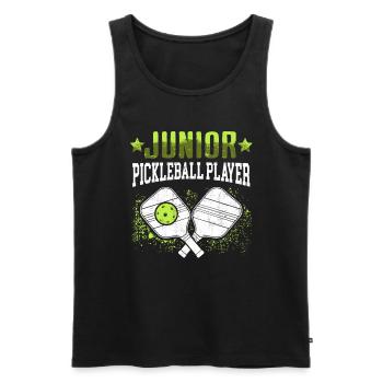 Pickelball Junior Pickleball Player - Men's Premium Organic Tank Top - black - Front - AI Model Male 178 light (178cm)